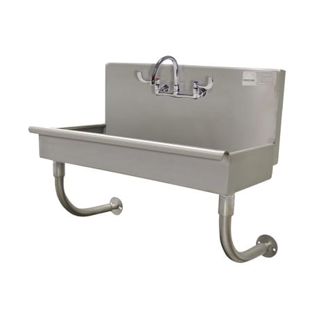 Advance Tabco 16 Ga. 304 SS ADA Wall Mt Square Corner Svc Sink - Faucet Included 19-18-1-ADA-F